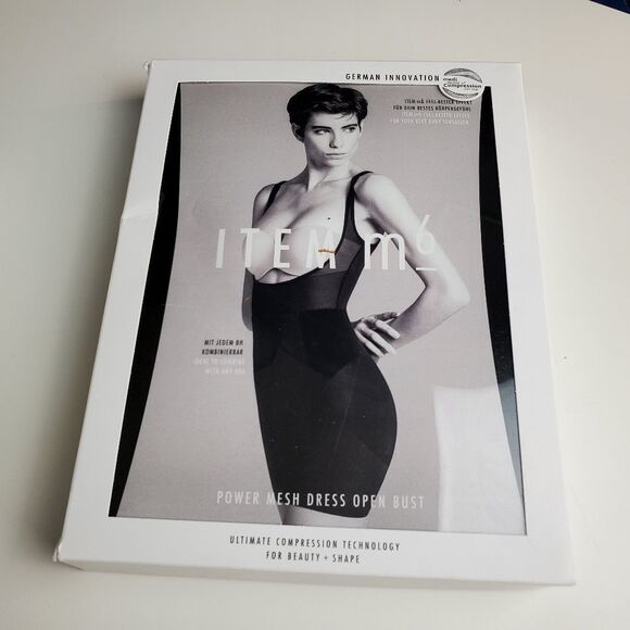 Item M6 Power Mesh Dress Open Bust apricot Shapewear Pullover Nude Compression - Picture 3 of 11